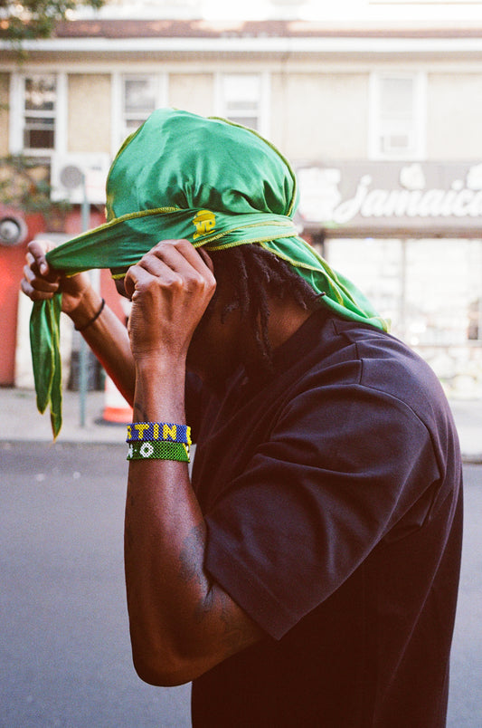 Emerald Green w Yellow Stitching