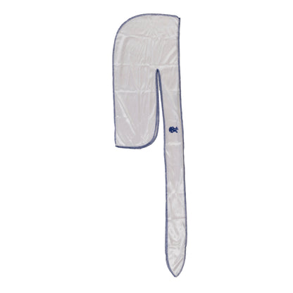 White w Royal Blue Stitching