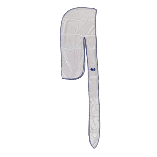 White w Royal Blue Stitching