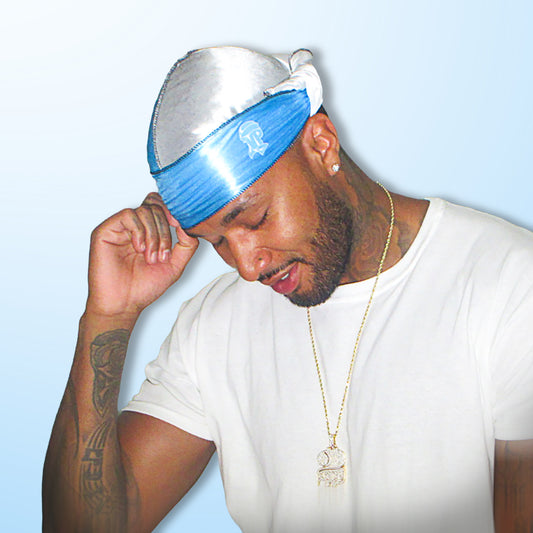 White Carolina Blue Silk